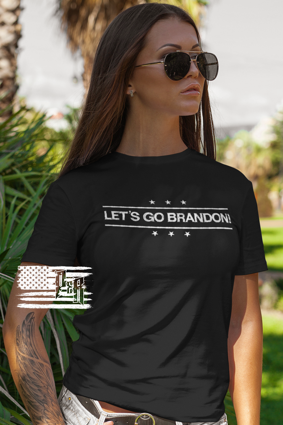 Womens Let's Go Brandon V-Neck T-Shirt